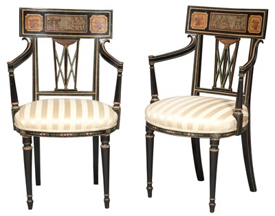 Lot 301 - Pair of Late George III Painted and Striped...