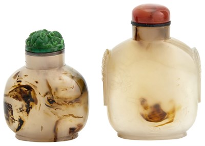 Lot 27 - Two Chinese Agate Snuff Bottles Qing Dynasty...