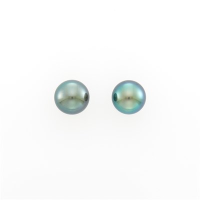 Lot 152 - Pair of White Gold and Gray Tahitian Black Cultured Pearl Earrings