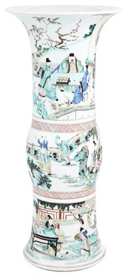 Lot 279 - A Chinese Famille Verte Porcelain Gu Vase Qing...