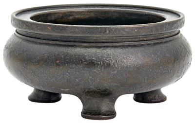 Lot 112 - A Chinese Bronze Tripod Censer Chongzhen mark,...