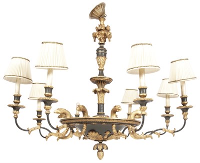 Lot 271 - Empire Style Painted Wood Eight-Light...