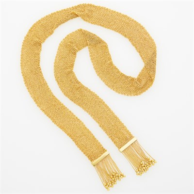 Lot 38 - Gold Mesh Lariat Necklace