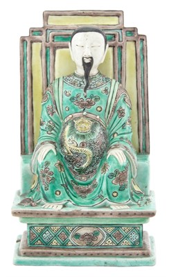 Lot 242 - A Chinese Famille Verte Biscuit Porcelain...