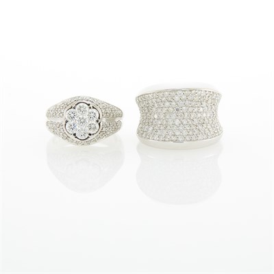 Lot 50 - Two White Gold and Diamond Rings