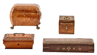 Lot 196 - Group of Four Continental Varied Wood Boxes...