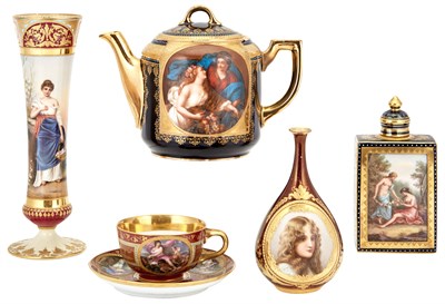 Lot 340 - Group of Vienna Style Gilt and Hand-Painted...