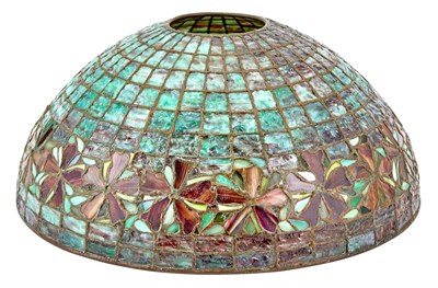 Lot 362 - American Leaded Glass Floral and Geometric...