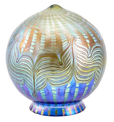 Lot 352 - Bohemian Iridescent Art Glass Globe Shade...