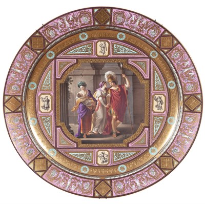 Lot 375 - Vienna Style Gilt and Hand-Painted Gold and...