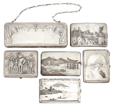 Lot 199 - Soviet Era Silver Cigarette Case and Silver...