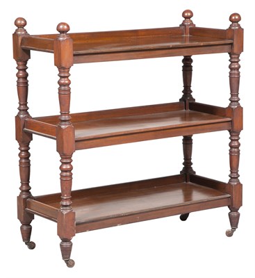 Lot 130 - English Mahogany Three-Tier Etagère Height 43...