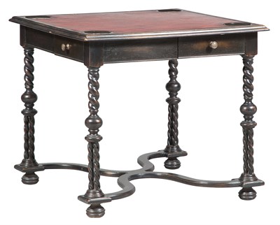 Lot 232 - Ebonized Games Table Height 30 1/2 inches,...