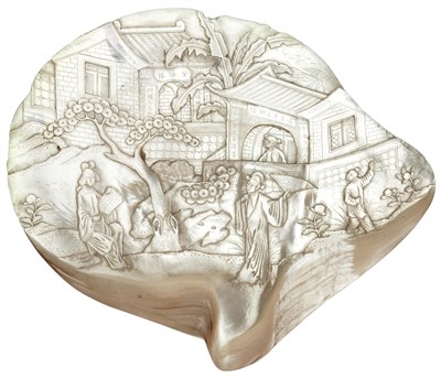 Lot 79 - A Southern Chinese Carved Shell Qing Dynasty...