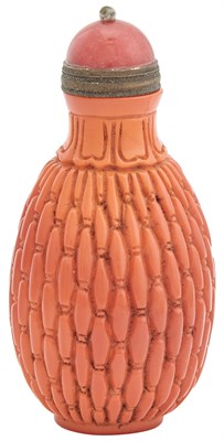 Lot 21 - A Chinese Imitation Coral Glass Snuff Bottle...