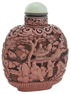 Lot 8 - A Chinese Cinnabar Lacquer Snuff Bottle The...