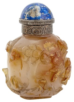 Lot 12 - A Chinese Agate Snuff Bottle Of compressed...