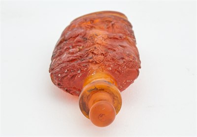 Lot 2 - A Chinese Amber Snuff Bottle Carved in the...