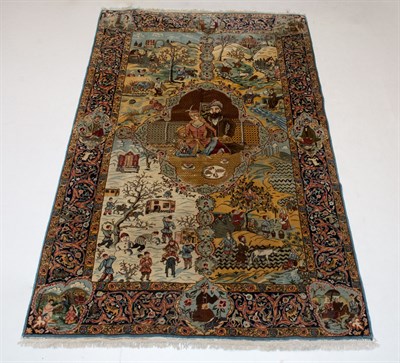 Lot 310 - Kerman Pictorial Rug Southeast Iran, mid 20th...