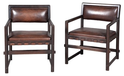 Lot 302 - Pair of Edward Wormley Leather Upholstered...