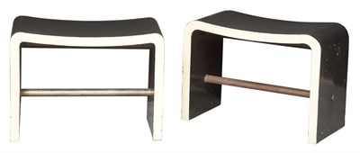 Lot 250 - Pair of Modernist White and Black Painted Wood...