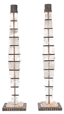 Lot 275 - Pair of Sylvain Subervie Iron and Rock Crystal...