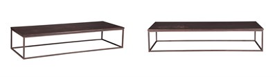 Lot 270 - Pair of Stained Wood and Iron Low Tables...