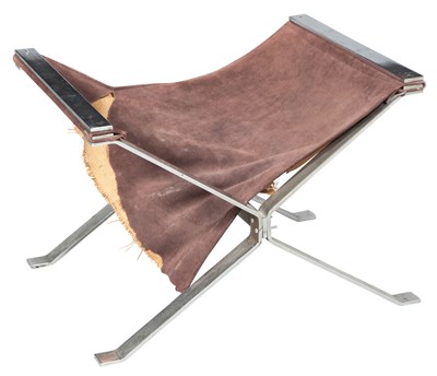 Lot 312 - Chromed Metal X-Form Stool Height 18 inches,...