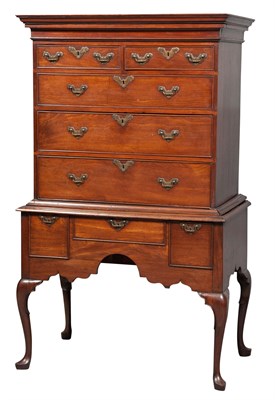 Lot 1256 - George II Walnut Flat-Top High Chest Mid 18th...