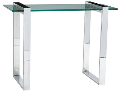 Lot 246 - Chromed Metal and Glass Console Table In the...