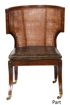 Lot 315 - Regency Rosewood-Grained Caned Klismos Chair...