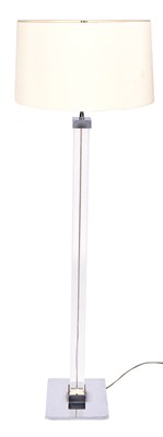 Lot 318 - Acrylic and Chrome Floor Lamp The square shaft...