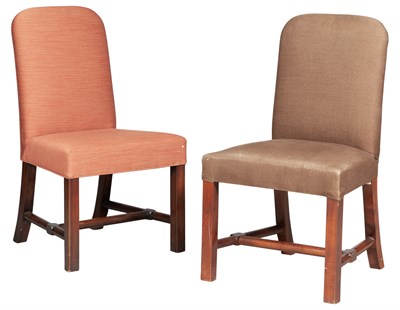 Lot 317 - Pair of George III Style Upholstered Mahogany...