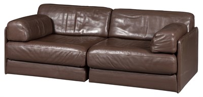 Lot 203 - de Sede Brown Leather-Upholstered Two-Part...