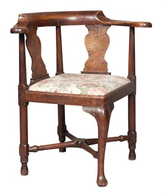 Lot 275 - George II Walnut Corner Armchair Height 30 1/2...