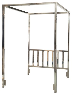 Lot 237 - Modernist Chromed Metal Tester Bed Late 20th...