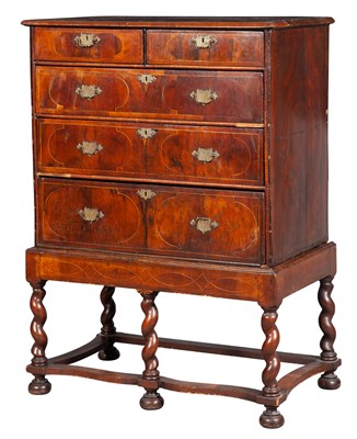 Lot 159 - William III Inlaid Walnut and Elm Chest on...