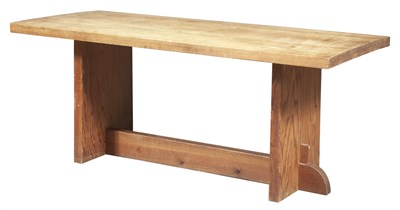 Lot 228 - Pine Trestle Table Height 30 inches, width 71...