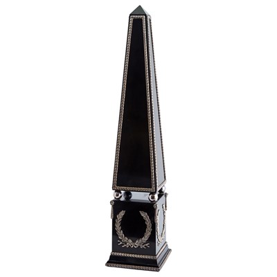 Lot 168 - .Asprey Silver-Mounted Marble Obelisk