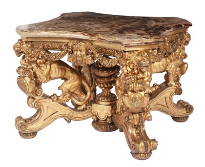 Lot 598 - Continental Giltwood and Alabaster Center...