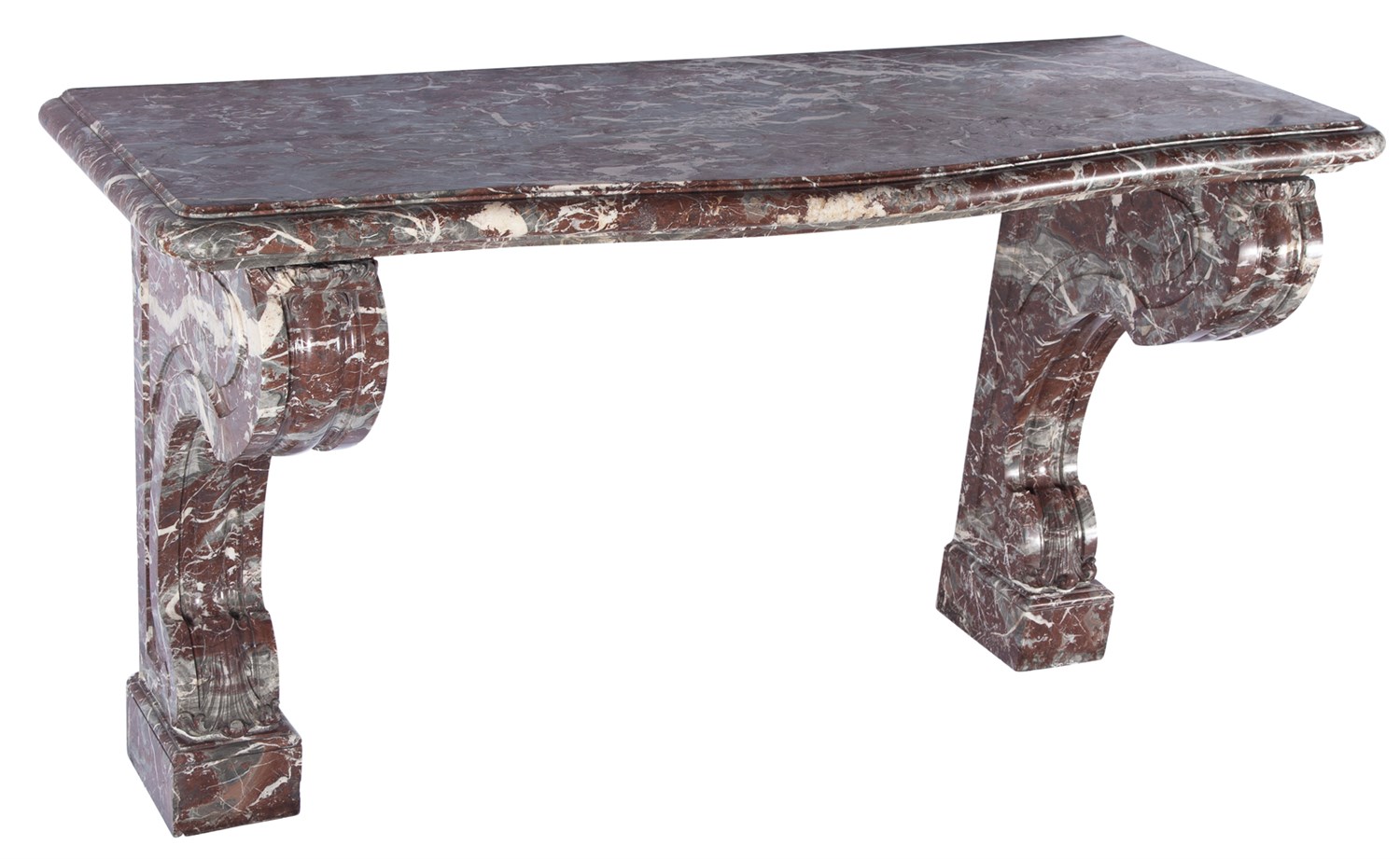 Lot 528 - Louis XVI Style Marble Console The serpentine...