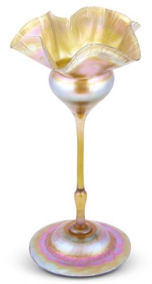 Lot 234 - Tiffany Gold Favrile Glass Flower-Form Vase...