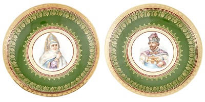 Lot 222 - Pair of Russian Porcelain Portrait Plates...