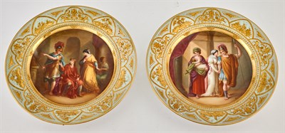 Lot 373 - Pair of Vienna Style Hand-Painted Pale Green...