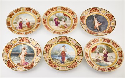 Lot 372 - Assembled Set of Six Vienna Style Gilt and...