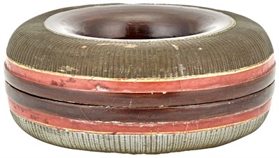 Lot 110 - A Chinese Lacquered Ring-Shaped Necklace Box...