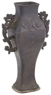Lot 119 - A Chinese Bronze Twin-Handled Vase Late...