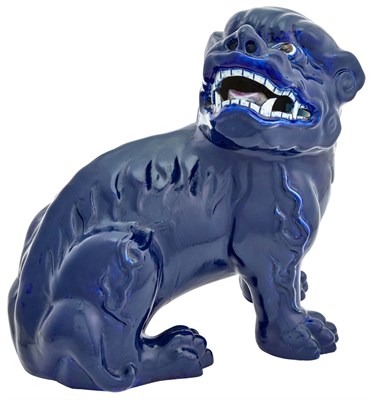 Lot 275 - A Chinese Blue Glazed Porcelain Fu Lion Qing...