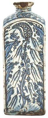 Lot 157 - A Persian Earthenware Square-Form Bottle Vase...