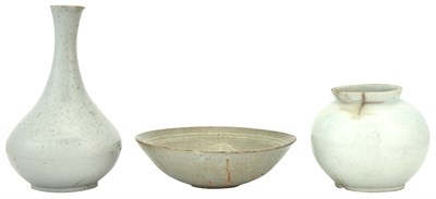 Lot 332 - Three Korean Glazed Earthenware Vessels Joseon...
